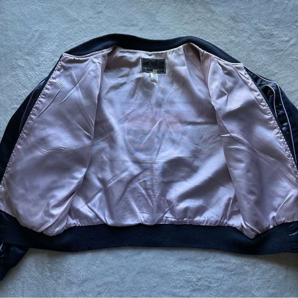 Vintage Walt Disney Productions Rainbow Mickey Satin Bomber Jacket L - Picture 10 of 12